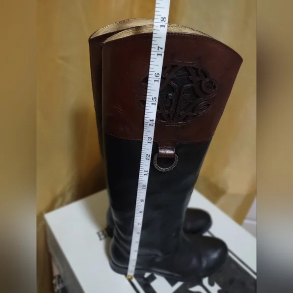 Women's Frye Knee-high two-tone Melissa 76436 Riding Boot like new Worn 4 hours - Picture 3 of 7